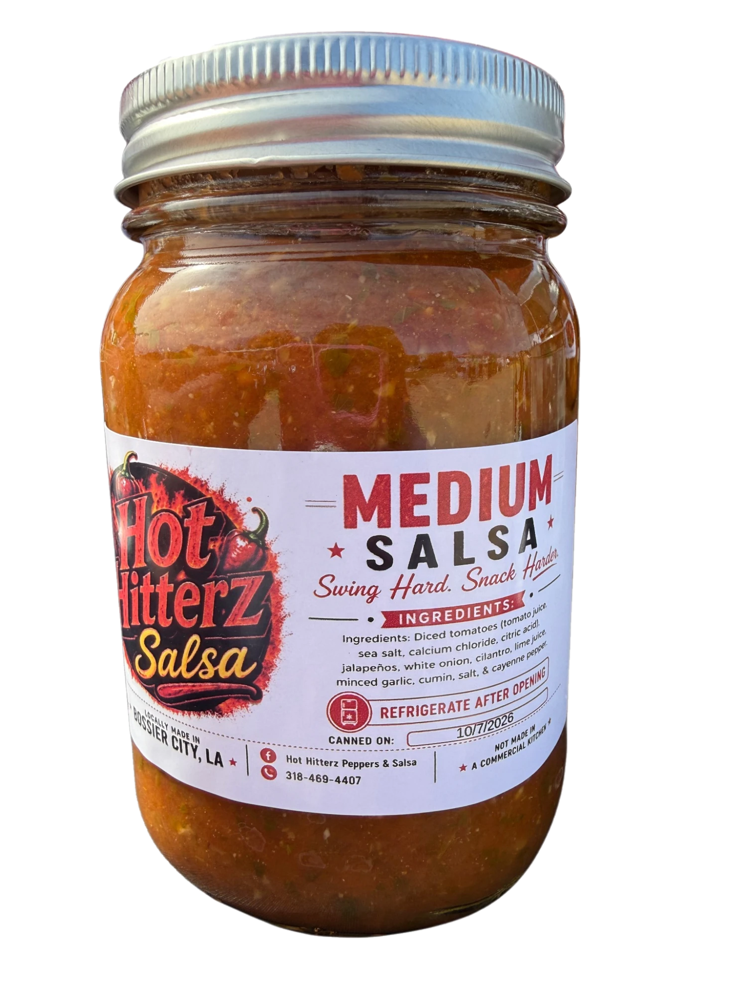 Jar of Hot Hitterz Medium Salsa
