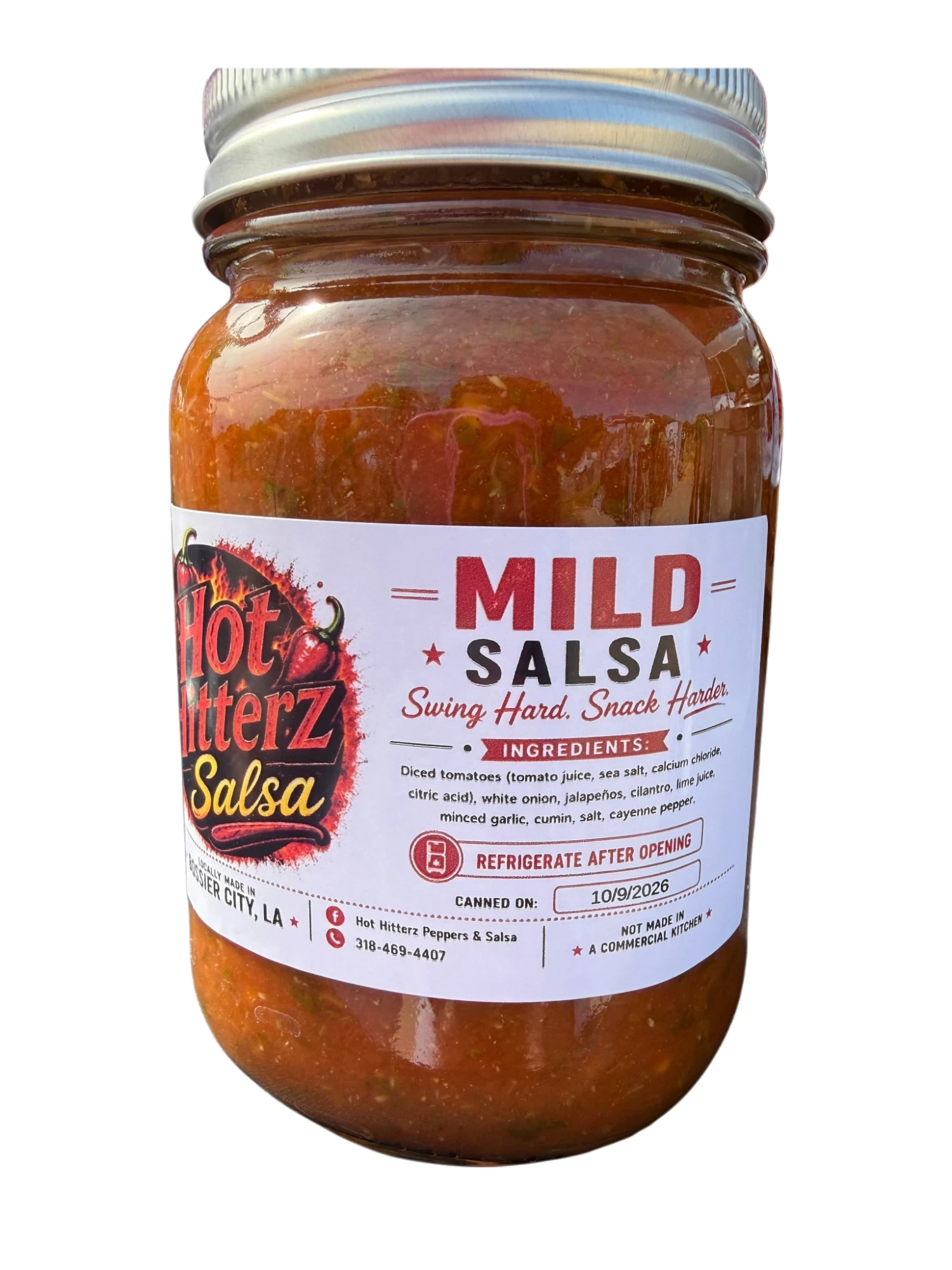 Jar of Hot Hitterz Mild Salsa