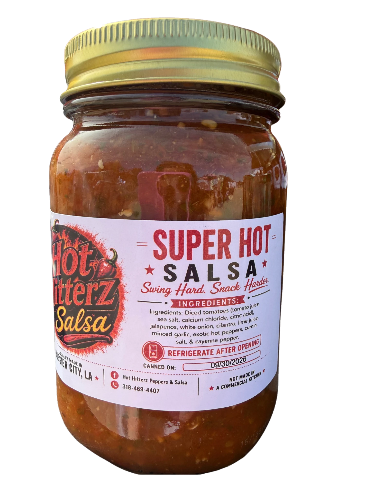 Jar of Hot Hitterz Super Hot Salsa